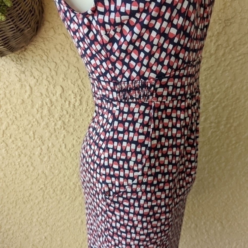 Boden Print Jersey‎ Dress with Pockets blue pink Size 6 Cotton Modal blend - Picture 5 of 8